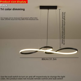 1 Modern Minimalist Pendant Light with 3-Color Dimming, Semi-Flush Mount, Hard-Wired, No Battery Needed, for Home & Office Decor, No Wall Switch or Remote Control Included