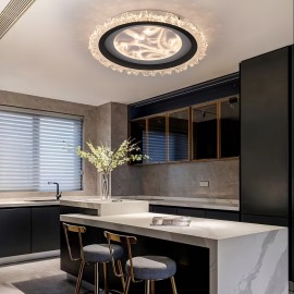 Modern Circular LED Ceiling Light with Cloud Pattern - High-Quality Acrylic, Semi-Recessed Installation, 110V-240V, Ideal for Living Room or Bedroom Lighting, LED Lights for Bedroom