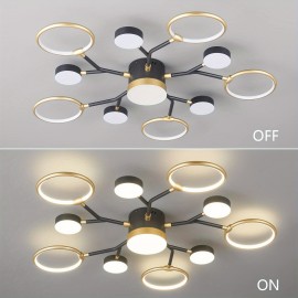 Modern Industrial Farmhouse LED Modern Chandeliers Light Fixture, 4000K Lighting Rustic Sputnik Chandelier Ceiling Lamp for Kitchen Bedroom Living Room Hallway