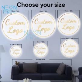 Custom LED Backlit Acrylic Wall Sign - USB Powered Adjustable Brightness, with Personalized UV Printing, Round Design and Floral Pattern Suitable for Salon, Office, Store Decoration, Custom Decorative Sign | Personalized Sign | Polished Surface, Wall Hanging Neon Light, Led Screen For Advertising, Business Sign, Neon Light, Neon Sign For Wall, Neon Sign