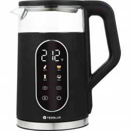 Electric Kettle, 1.7L/ 1500W Water Boiler Heater With Temperature Control, BPA-Free, 4 Preset Heating Programs, Glass Boiling Tea Maker, Black, Camping Must Haves, Kitchen Accessories