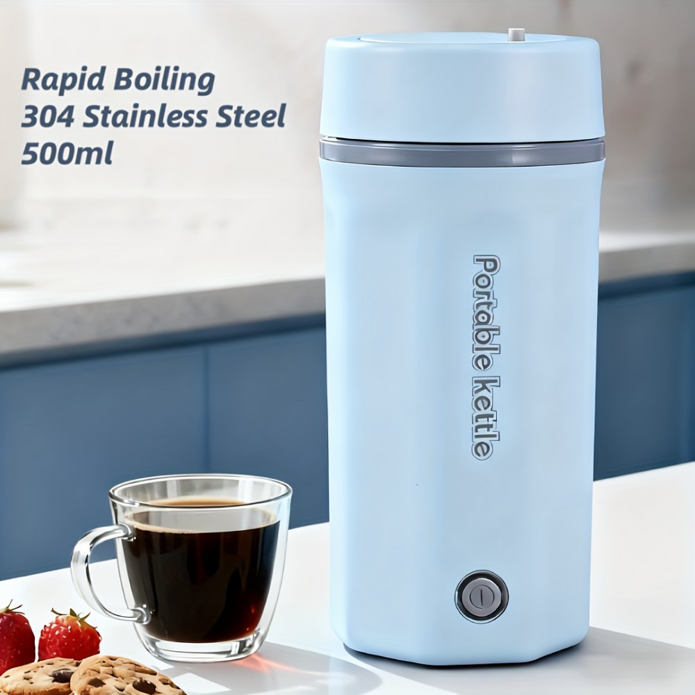 Travel Electric Kettle, 16.91oz Small Portable Electric Tea Kettle Water Boiler, Fast Boil And Auto Shut Off Hot Water Kettle, Fast Boiling Kettle, Sleek Electric Kettle, Compact Design, Efficient Boiling, Quick Boil Kettle, Tea Lovers, Outdoor
