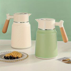 1-Pack Stainless Steel Thermal Carafe 1.5L - Double-Wall Vacuum Insulated Hot Water Pot, Coffee Dispenser, Office Tea Flask, Heat Retention, Uncharged, No Battery Needed