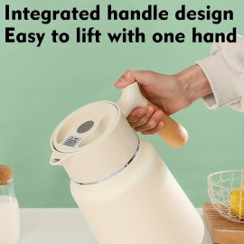 1-Pack Stainless Steel Thermal Carafe 1.5L - Double-Wall Vacuum Insulated Hot Water Pot, Coffee Dispenser, Office Tea Flask, Heat Retention, Uncharged, No Battery Needed