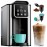 Hot & Iced Coffee Maker with Bold Setting, Single Serve Coffee Maker for K Cup and Grounds, 6-14 Oz Brew Sizes, 50 Oz Removable Water Tank, One Cup Coffee Machine with Reusable Filter, Black