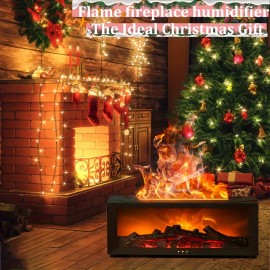 Wall-Mounted Flame Humidifier with Realistic Fireplace Effect - Long-Lasting Scented Diffuser, USB-Powered, No Battery Needed, Ideal for Bedroom, Living Room, Or Office - Perfect Holiday Gift, Fireplace Decor