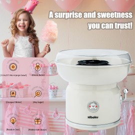 Hiboku Candy Machine, Electric Home Candy Maker, Suitable for Kids, Birthdays, Parties, Comes with a Sugar Scoop, White Color.