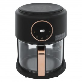 1.11gal/ 3.81Qt 1200W Glass Air Fryer with 360° Viewable Design - 110V Airy Fryer for Home Kitchens, Restaurants, Family Gatherings, Outdoor Picnics, Food Stalls - Perfect for Cooking Chicken Wings, French Fries, Shrimp, Onion Rings