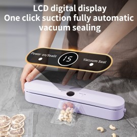 Portable Wireless Vacuum Sealer Machine, USB Rechargeable, with Type-C Connector, for Kitchen Food Preservation, Suitable for Snacks, Fresh Fruits, Nuts, and Pet Foo