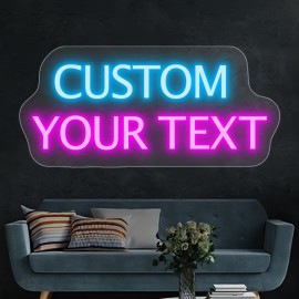Custom Neon Sign, Personalized Text/Logo/Name/Number/Word, USB Dimmable RGB-Free Single-Color, Easy Installation Vinyl Wall Light