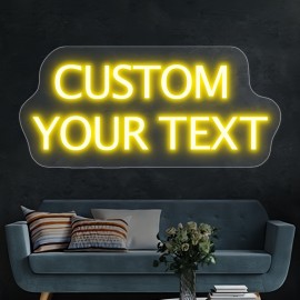 Custom Neon Sign, Personalized Text/Logo/Name/Number/Word, USB Dimmable RGB-Free Single-Color, Easy Installation Vinyl Wall Light
