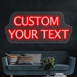 Custom Neon Sign, Personalized Text/Logo/Name/Number/Word, USB Dimmable RGB-Free Single-Color, Easy Installation Vinyl Wall Light