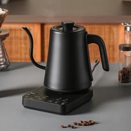 [Gooseneck Kettle 1L] 1pc Electric Kettles, Gooseneck Electric Kettle with ±1℉ Temperature Control, 304 Stainless Steel Inner Liner for Quick Heating - Ideal for Pour Over Coffee & Brewing Tea, Boiling Hot Water (1L Black), , Compact Appliance, Sleek Design, Highquality Build, Premium Materials, Office Use, Tea Enthusiasts