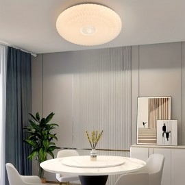 Modern Elegant Luxurious Feather-Shaped Round Acrylic Diamond Pattern Tri-Color Changing Ceiling Light with Easy Installation for Living Room, Bedroom, Study, Hallway, Bar - Product Does Not Include Switch Control