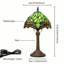 [1 Vintage Mosaic Glass Lamp] Vintage Handmade Mosaic Glass 1 Stained Glass Table Lamp | Office Home Living Room, Dining Room and Bedroom Decoration Lamps