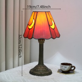 [1 Vintage Mosaic Glass Lamp] Vintage Handmade Mosaic Glass 1 Stained Glass Table Lamp | Office Home Living Room, Dining Room and Bedroom Decoration Lamps