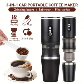 [Portable Coffee Machine] Portable Electric Coffee Machine | USB Plug, Integrated Multi-function, Supports Heating Hot Water, 12V, Compact Travel-Friendly Design, Comes with Small Cups