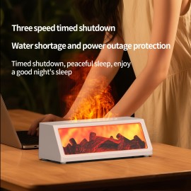 New Simulation Flame Humidifier with Seven-Color Atmosphere Light, Three Adjustable Settings, Auto Shut Off, Water Shortage Protection, Silent Operation – Essential Gift for, Humidifier For Bedroom, Humidifier For Large Room