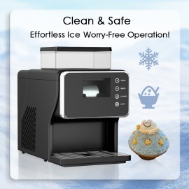 Slushie Machine 3min Flash Freeze 44.09LB/24H Capacity, Shaved Ice Machine with Stainless Steel Blade, Adjustable Texture for Shaved Ice, Snowflake Ice Machine for Restaurants, Kitchen, Party