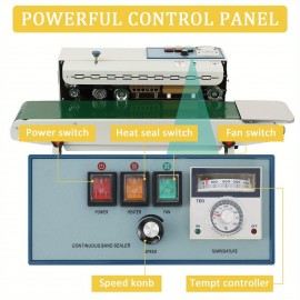 Vertical Continuous Band Sealer Machine FR900 Automatic Bag Band Sealer, Continuous Bag Sealing Machine 110V for PVC Bags Films w/ Digital Temperature Control, 24m/ min Speed, Food Packaging Machine, Industrial Sealing, Efficient Sealing, Compact Design, Precision Control, Highspeed Sealing, Sealing Equipment, Packaging Machine, Food Manufacturers, Retail Packaging, Food Saver Vacuum Sealer Machine, Vacuum Sealer For Food Storage, Food Sealer Vacuum Machine, Food Vacuum Sealer