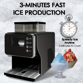 Slushie Machine for Home, Shaved Ice Maker with 3min Snowflake Ice, 44.09LB/24H Capacity, Electric Snow Cone Machine with 304 Stainless Steel Blade, Adjustable Ice Texture for Restaurants, Kitchen